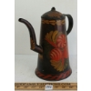 Image 1 : PAINTED TIN TOLEWARE COFFEE POT