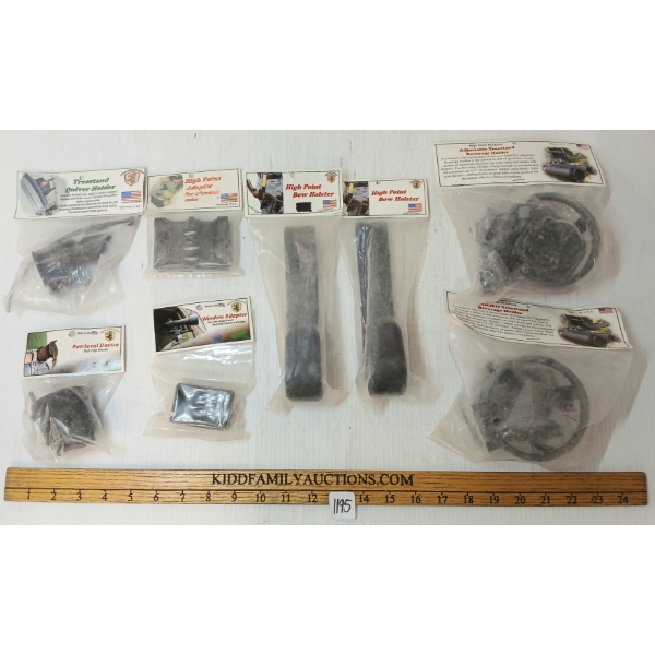 LOT OF 8 - HIGH POINT PRODUCTS - RETREIVAL DEVICES, QUIVER HOLDER, CUP HOLDER, WINDOW ADAPTER, ETC