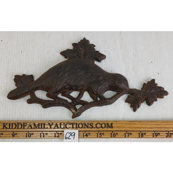 CAST IRON CANADIAN BEAVER PEDIMENT