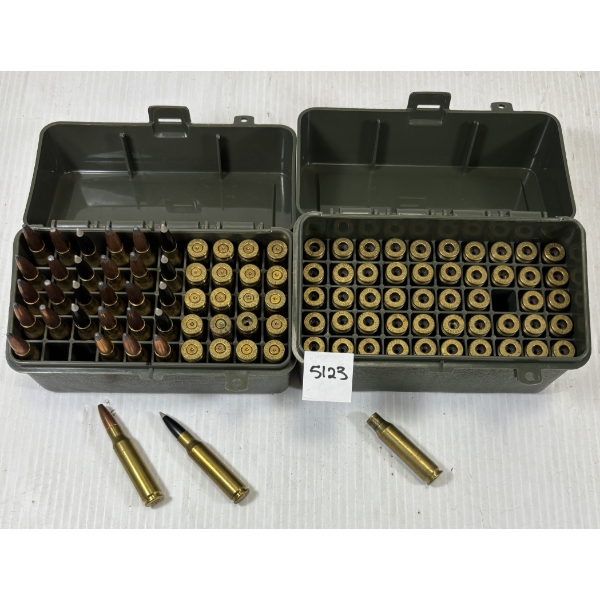 AMMO / BRASS: 30 X .308 LIVE (RELOADS) & 70 X BRASS