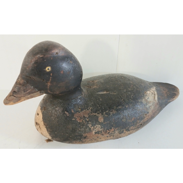 1920'S GOLDEN EYED HEN DECOY - SIGNED A.D.