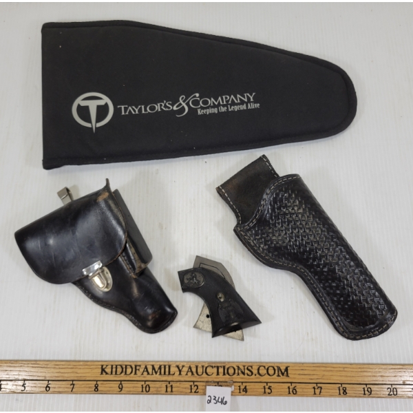 LOT OF 4 - HOLSTERS & COLT GRIPS