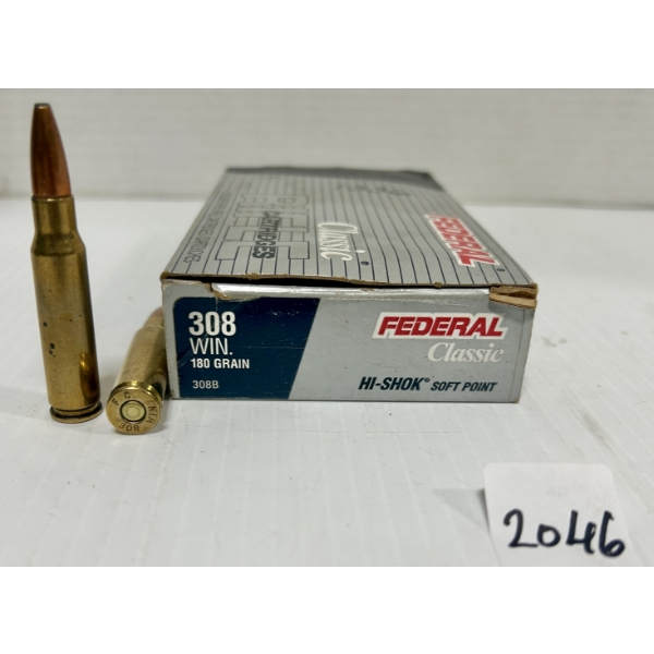 AMMO: 20X FEDERAL .308 WIN - 180 GR SP