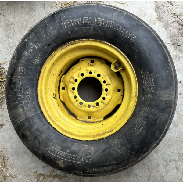 DYNAMO IMPLEMENT TIRE (NEW) ON VERY GOOD RIM 