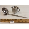 Image 1 : LOT OF 2 - WWII GERMAN ROSY STAINLESS CUP & LADLE