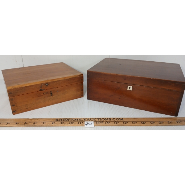 LOT OF 2 - LETTER & TRINKET BOXES W/ LOCKS