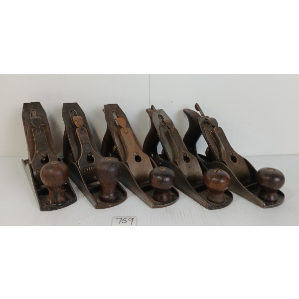 LOT OF 5 - ANTIQUE STANLEY PLANES NO. 3