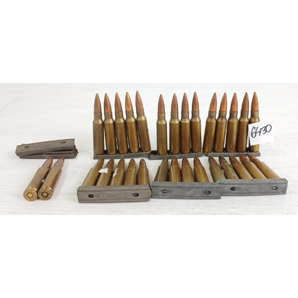 AMMO: 31X MILITARY ISSUED 7.62 NATO W/ STRIPPER CLIPS - INCL BLANKS