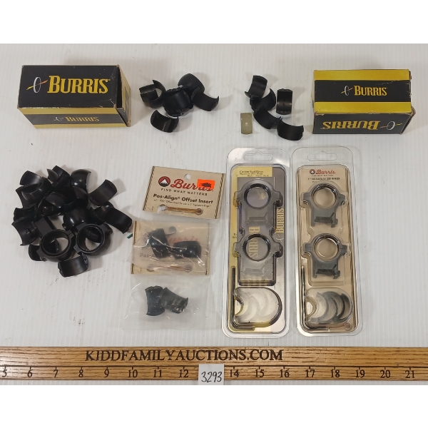 QTY OF BURRIS OFFSET INSERTS & SCOPE RINGS