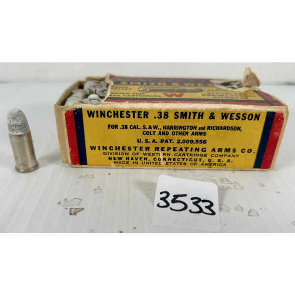 AMMO: APPROX 45X WINCHESTER .38 S&W - LRN