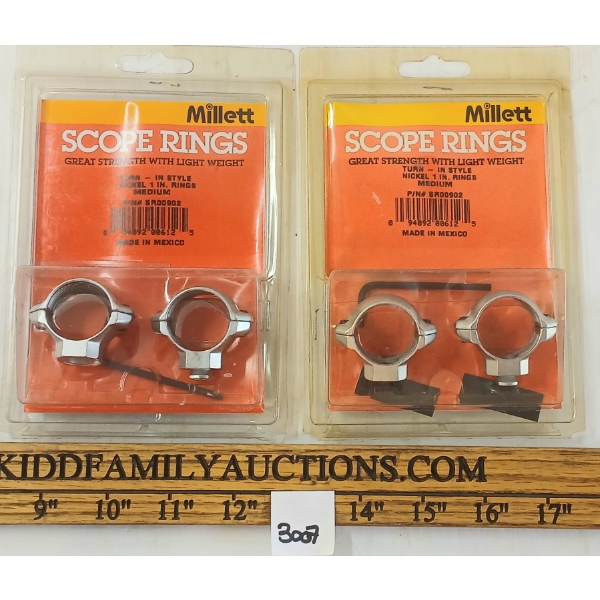 LOT OF 2 - MILLET SCOPE RINGS - MEDIUM TURN-IN STYLE