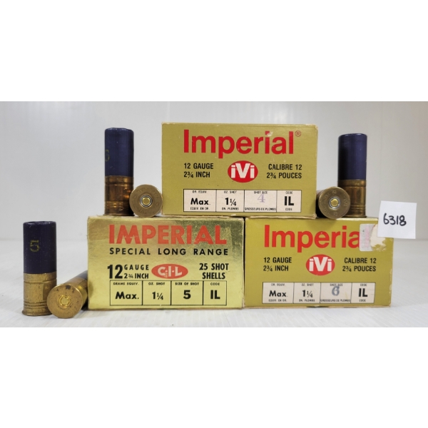 AMMO: 75X IVI IMPERIAL 12GA - 2 3/4IN - #4, 5 & 6 SHOT