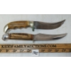 Image 3 : LOT OF 2 - ANTLER HANDLE SKINNER KNIVES W/ SHEATHS