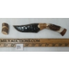 Image 2 : OBSIDIAN KNIFE W/ ANTLER HANDLE & STAND