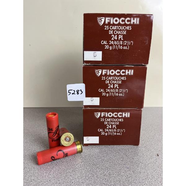 AMMO: 75X FIOCCHI 24 GA 2-1/2IN -11/16 OZ NO5