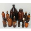 Image 4 : LOT OF 12 - AMBER GLASS APOTHECARY & CHEMISTRY BOTTLES