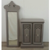 LOT OF 2 - ACCENT CABINET W/ MATCHING MIRROR