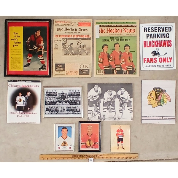 JOB LOT - CHICAGO BLACK HAWKS PROGRAMS & FRAMED PHOTOS - AUTOGRAPHED