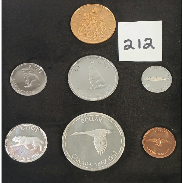 1967 CDN CENTENNIAL  22KT GOLD & SILVER PROOF SET