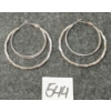 Image 1 : PAIR OF PLATINUM PLATED DOUBLE HOOP EARRINGS