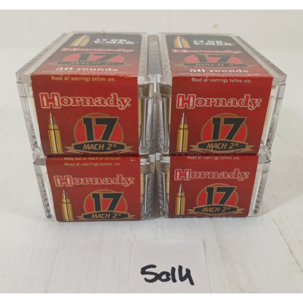 AMMO: 200X HORNADY V-MAX .17 MACH 2 - 17GR - POLYMER TIP - SEALED 