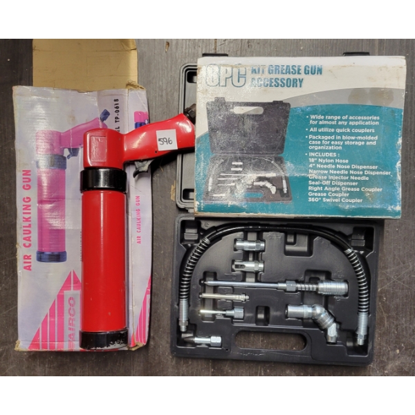 LOT OF 2 - AIRCO AIR CAULKING GUN & KIT GREASE GUN ACCESS