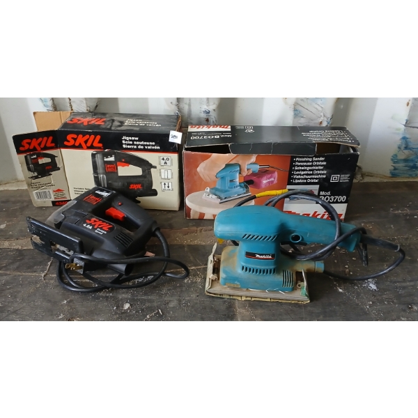 LOT OF 2 - SKIL 4340 JIGSAW & MAKITA BO3700 SANDER