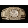 Image 1 : PLATINUM PLATED SIMULATED DIAMOND MEN'S RING