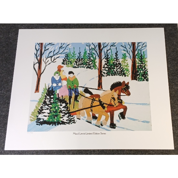"WINTER SLEIGH RIDE" BY MAUDE LEWIS (1903-1970) - PRINT