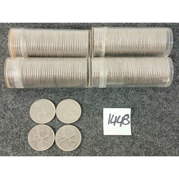 QTY OF 1973 & 1975 CDN 25 CENT COINS - ROLLED