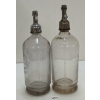 Image 4 : LOT OF 2 - SILK CITY SELTZER CO & UNMARKED - CLEAR ACID-ETCHED - SELTZER BOTTLES