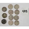 Image 1 : LOT OF 11 - CDN 10 CENT SILVER PCS