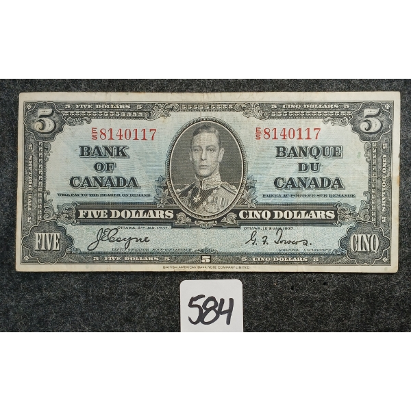 1937 CDN $5 BANKNOTE