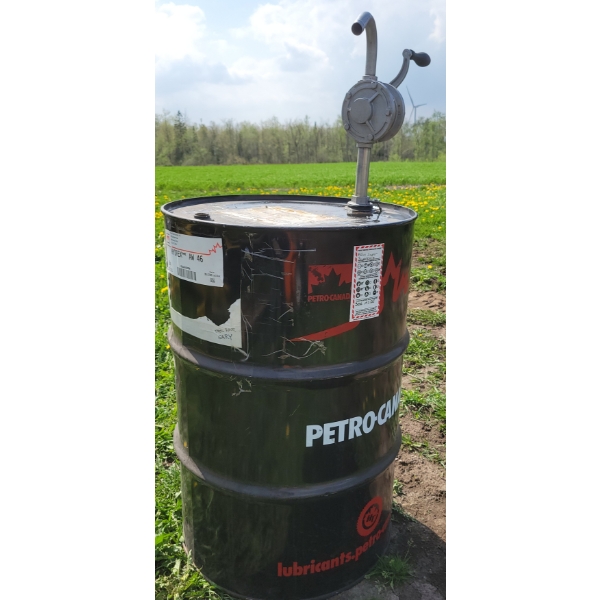 EMPTY OIL DRUM W/ PUMP