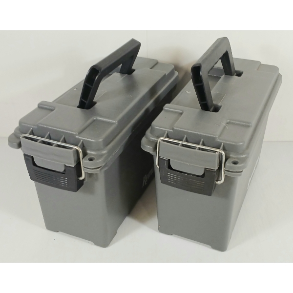 LOT OF 2 - REMINGTON PLASTIC AMMO CANS