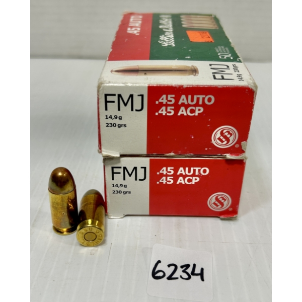 AMMO: 100X S&B .45 ACP - 230 GR FMJ