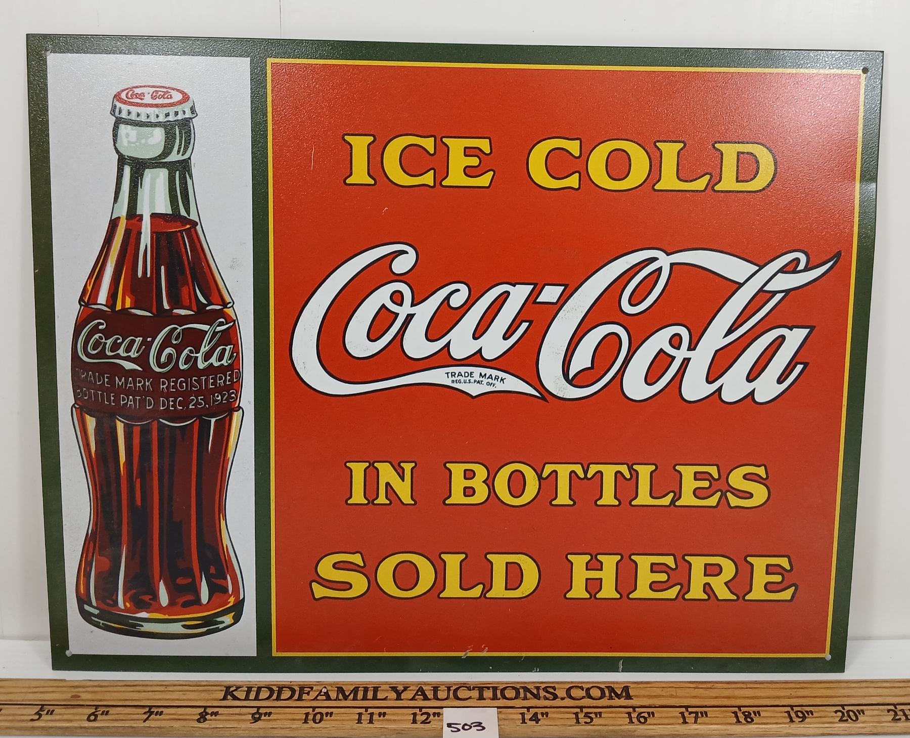 Sst Sign ICE COLD COCA-COLA SST SIGN - Kidd Family Auctions