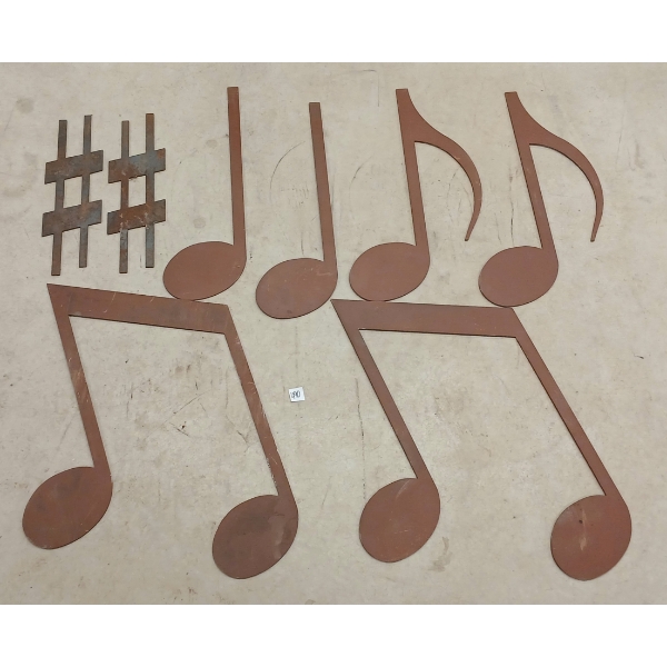 LOT OF 6 - MUSIC NOTES - LASER-CUT METAL WALL ART