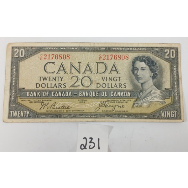 1954 CDN $20 BANKNOTE - DEVIL'S FACE