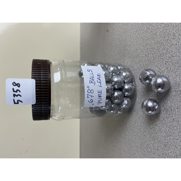 BULLETS: APPROX 50X 0.678 PURE LEAD BALLS