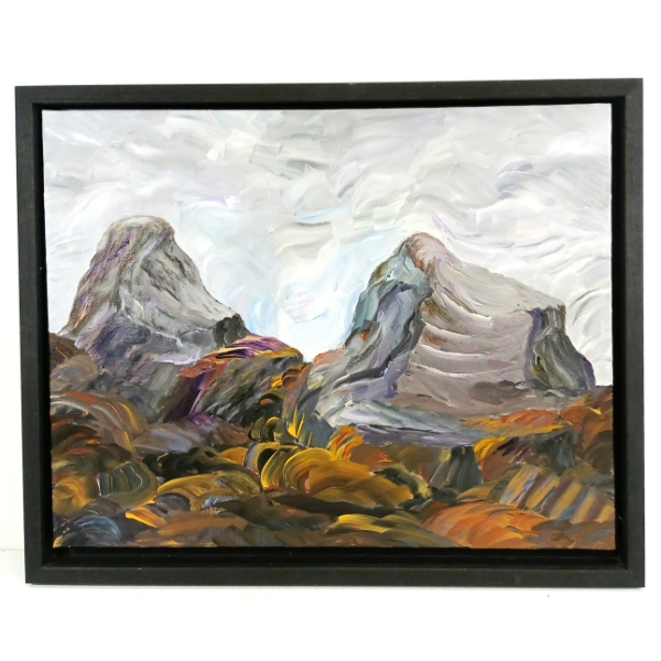 "TOGETHER" BY LUELLA THOMSON (1934  - 2025) - FRAMED ACRYLIC ON CANVAS