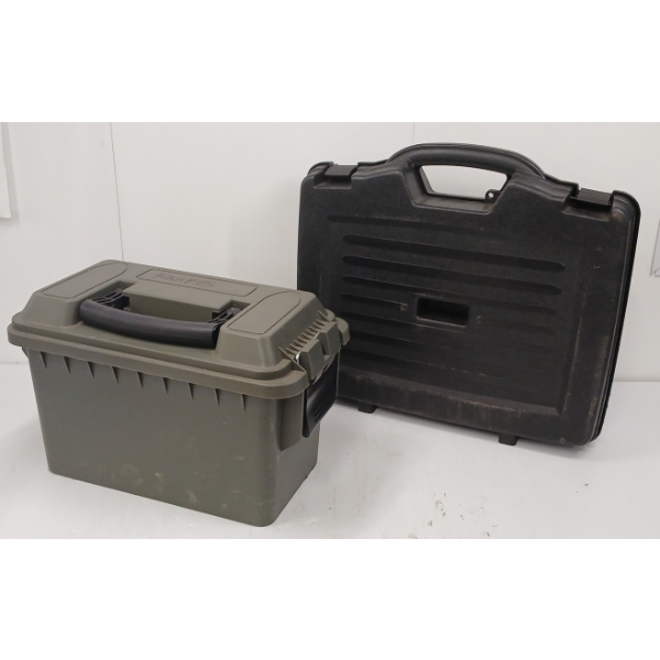 LOT OF 2 - HARD HANDGUN CASE & AMMO CAN