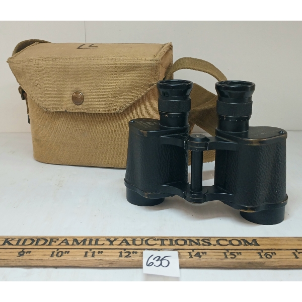 WWII CDN KERSHAW BINO PRISM NO. 2 MK II BINOCULARS W/ CASE
