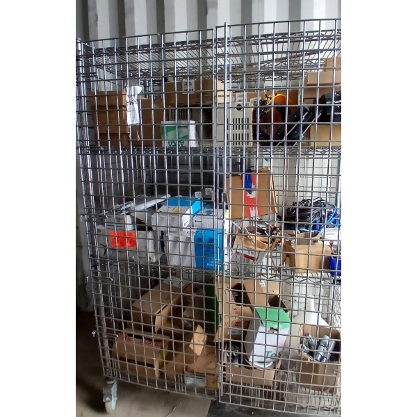 U-LINE WIRE SHELF W/ CASTORS & DOOR - CONTENTS NOT INCLUDED