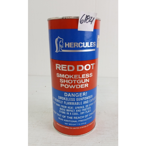POWDER: APPROX 0.5LBS HERCULES RED DOT SMOKELESS SHOTGUN POWDER