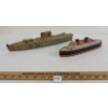 LOT OF 2 - MARX  U.S.S. WASHINGTON & QUEEN ELIZABETH PRESSED TIN WIND UP SHIPS