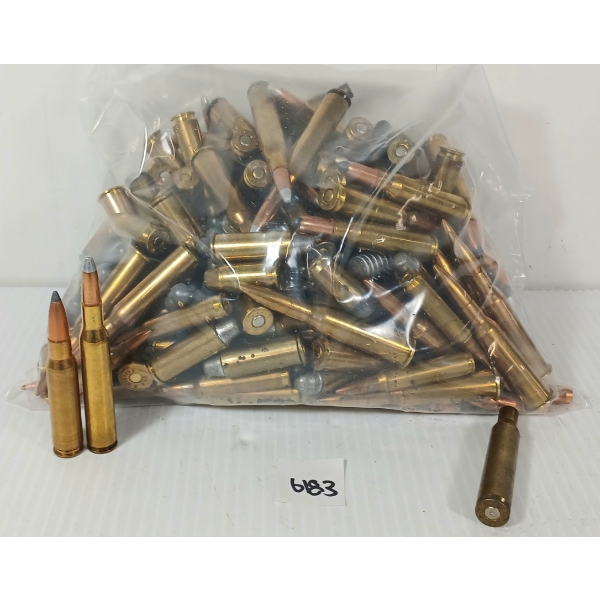 AMMO / BRASS / BULLETS / LEAD: QTY OF MISC RNDS - INCL .270 WIN, .22, ETC - 12.5LBS