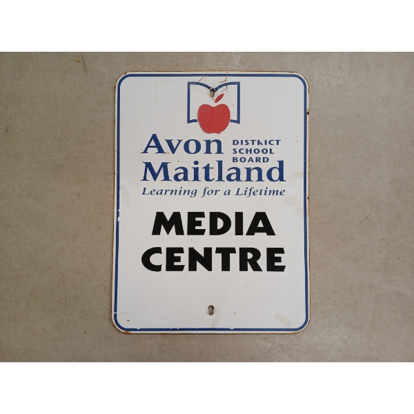 AVON MAITLAND DISTRICT SCHOOL BOARD MEDIA CENTRE - METAL SIGN