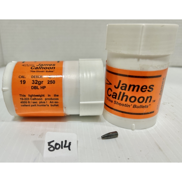 BULLETS: APPROX 275X JAMES CALHOON .19 CAL - 32 GR HP