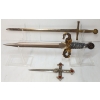 Image 1 : LOT OF 3 - DRAGON DAGGER, EXCALIBUR SWORD & GOTHIC LETTER OPENERS